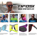 Tifosi Swank Sport Sunglasses - Tangle Free - Ideal For Cycling, Golf, Hiking, Pickleball, Running and Great Lifestyle Look Smoke With Bright Blue Mirror