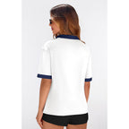 Prettygarden Summer Short Sleeve Polo Shirts For Women Collared V Neck Work Dressy Tops Knit Loose Business Casual Outfits