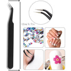 Kaychan Rhinestone Picker Tool 2 Acrylic Handle Rhinestones Applicator Dual-Ended DIY Nail Art Tool with 4 Extra Wax Tips and 1 Tweezer