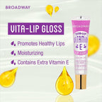 Ruby Kisses Broadway Vita-Lip Clear Lip Gloss (8 Pack), Ultra-Hydrating & Soothing Formula with Vitamins, High-Shine Non-Sticky Finish Lip Balm with Mint, Rosehip, Coconut, Mango, Argan, Honey, Shea