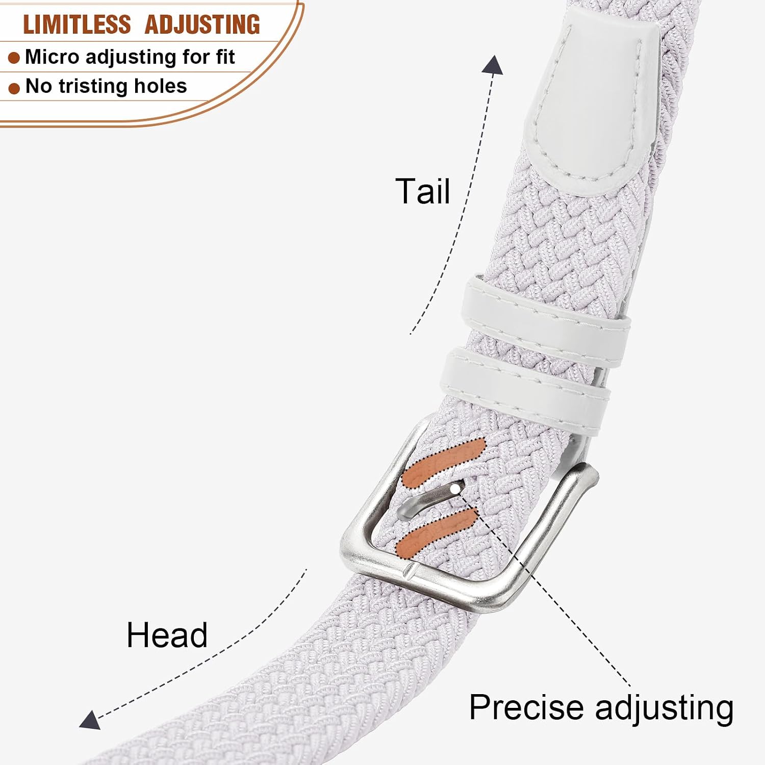 Men'S Belt Braided Stretch Belt For Men Golf Pants Casual Shorts Jeans
