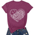 Women Adventure Awaits Outdoor Graphic Tee Shirt Kindness Heart Printed Hike Mountain Nature Travel Shirt Workout Tops Purple-a