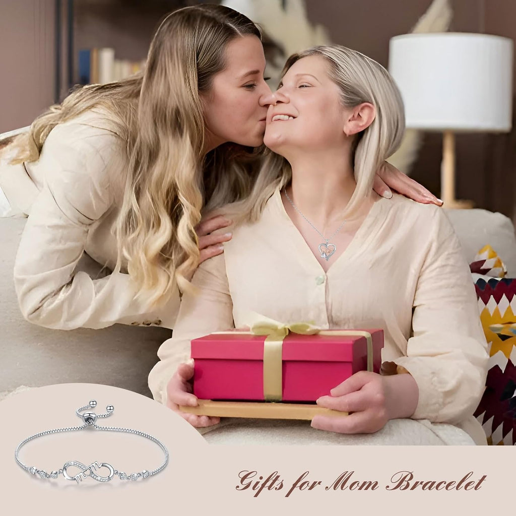 RAYSTAR Christmas Gifts for Mom, Infinity Love Bracelets for Mom, Birthday Gifts for Women Wife Mother