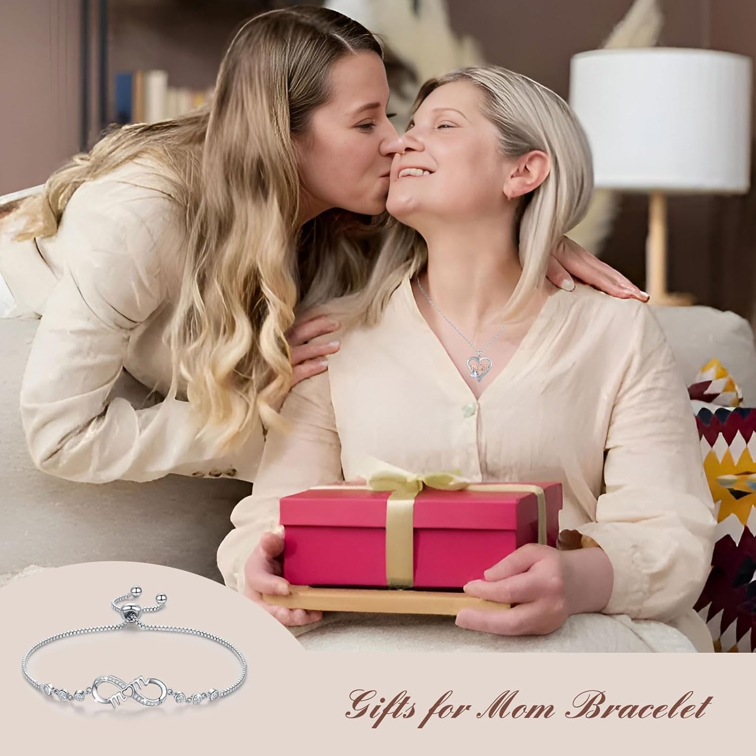 RAYSTAR Christmas Gifts for Mom, Infinity Love Bracelets for Mom, Birthday Gifts for Women Wife Mother