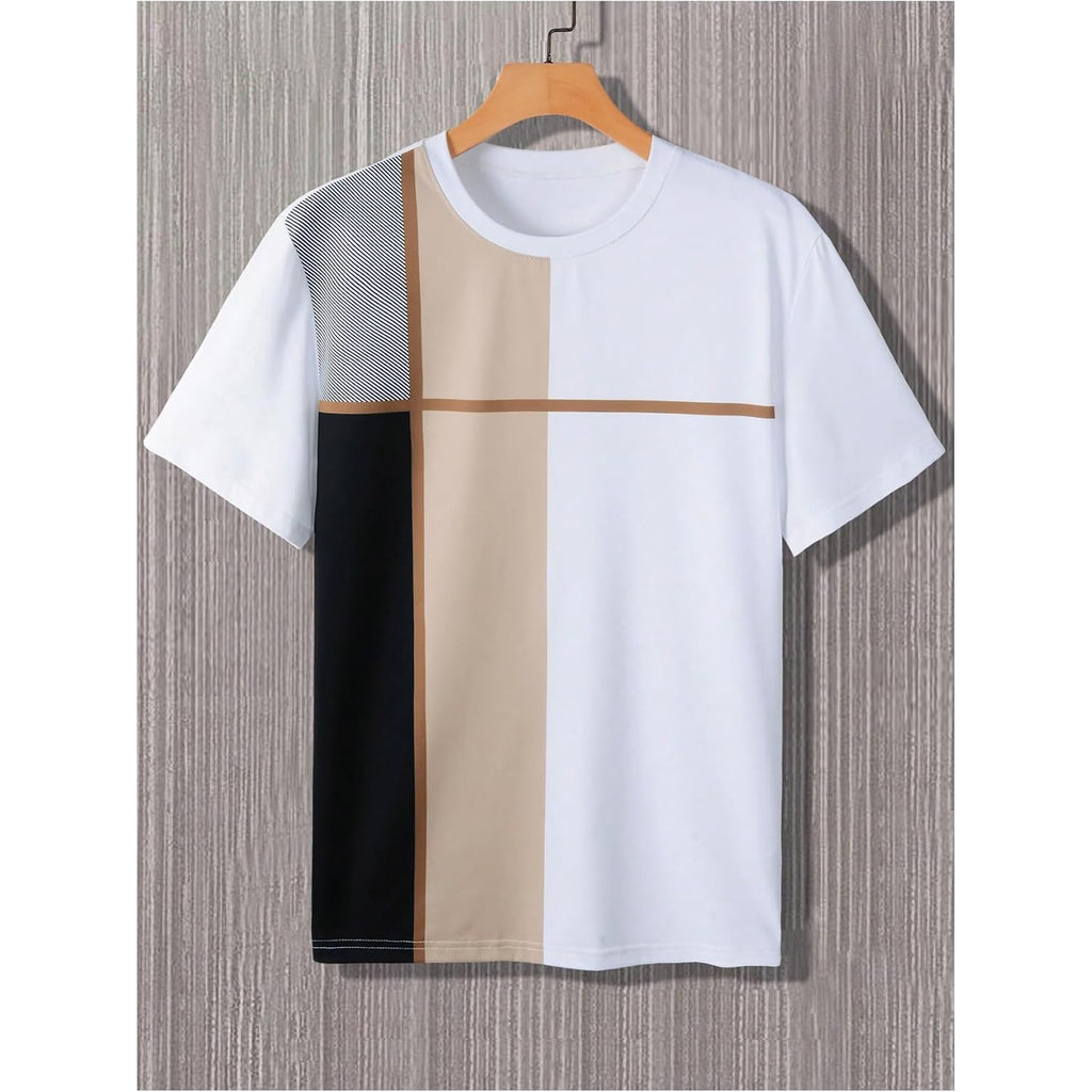 Soly Hux Men'S Casual T Shirts Short Sleeve Crew Neck Color Block Graphic Tees Shirt Summer Tops