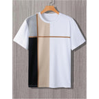 Soly Hux Men'S Casual T Shirts Short Sleeve Crew Neck Color Block Graphic Tees Shirt Summer Tops