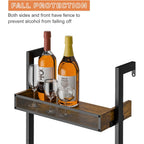 5-Tier Freestanding Wine Racks: 50 Bottles Wine Rack Shelf Wall Mounted With Fences, Wines Bottle Holder Display Shelf, Liquor Storage For Kitchen, Dining Room, Bar, Wood, 17.28''L X 7.95''W X 68.5''H