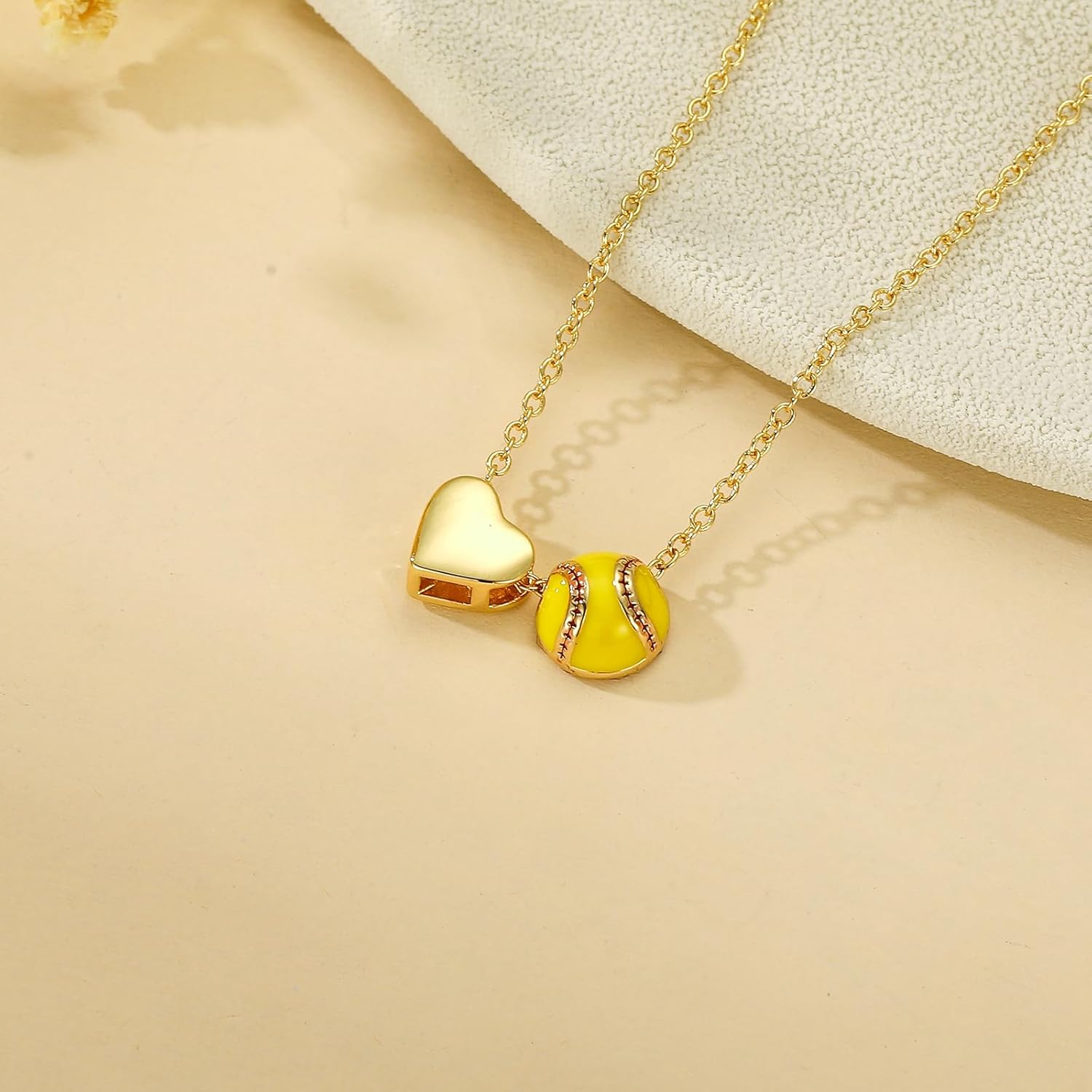 Softball/Soccer/Volleyball/Basketball Necklace for Girls Women, Sports Accessories Jewelry Gift for Lovers 16+3 Inches