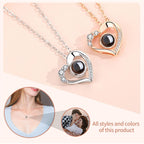 Easycosy Personalized Picture Necklace, Mothers Day Gifts for Mom Wife, Projection Necklace with Photo Inside - Custom Heart Pendant Necklace - Love Memorial Jewelry Gifts for Girlfriend Her Birthday Anniversary