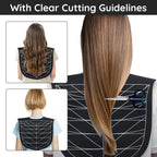 Segbeauty Hair Cutting Guide Mat Black, Longer Silicone Waterproof Cutting Mat, Professional Salon Hair Cutting Mat With Guidelines Weighted Neck Wrap For Hair Stylist