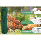 Mklsit Chicken Wire For Floral Arrangements, 15.7 X 157 Inches Green Mesh, 0.6 Inch Hexagonal Galvanized Pvc Coated Netting Fence For Crafts, Poultry, Garden