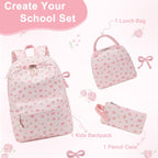 Btoop School Backpacks For Teen Girls Bookbags Lightweight Kids Backpack School Bags Set With Lunch Box Pencil Case