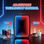 Mini Fridge, 4L/6 Can Small Fridge With Dimmable Gaming Light For Bedroom,Office,Gaming Room And Car,Ac/Dc Portable Thermoelectric Cooler & Warmer For Food, Drinks, Skincare,Black