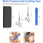 Professional Hair Cutting Kit For Women & Kids - Hair Scissors, Split Ends Trimmer & Bangs Clips - Diy Home Haircut Tools For Precision Cutting, Styling & Trimming
