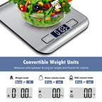 Food Scale, Kitchen Scales Digital Weight Food Grams And Ounces For Weight Loss Baking Cooking Of Nutri Fit, Max 11Lb 1G Increment, Backlight Lcd Smart Tare Stainless Steel, Easy To Use, Aaa Battery