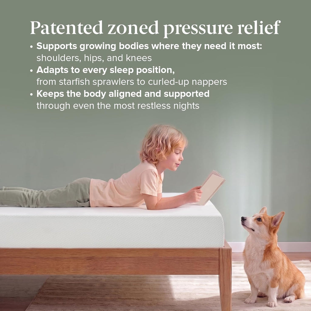Zinus 6 Inch Twin Green Tea Memory Foam Mattress [New Version], Fiberglass Free, Medium Firm Feel, Zoned Pressure Relief, Certified Safe Foams & Fabric, Mattress in A Box