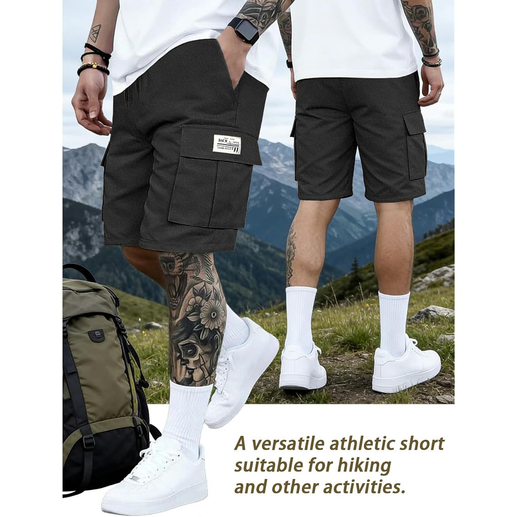 Hidkat Men'S Lightweight Cargo Shorts With Drawstring-Breathable,Comfy Casual Outdoor Shorts For Hiking Gym Workout
