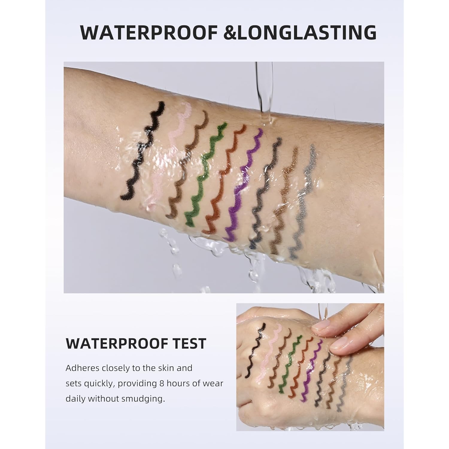 Matte Waterline Gel Eyeliner Pencil, Longwear Deep Black Eyeliner Pencil Waterproof & Smudge Proof Creamy Smooth Eye Liner,Retractable Eye Liner Brightener Pen Crayon Eyes Makeup Gift for Women-01