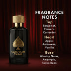 Jo Milano Game of Spades Wildcard Parfum Spray | 3.4 oz (100ml) | Vanilla, Apple, Tonka, Oud Wood, Bergamot Scent | Long Lasting Fragrance for Men