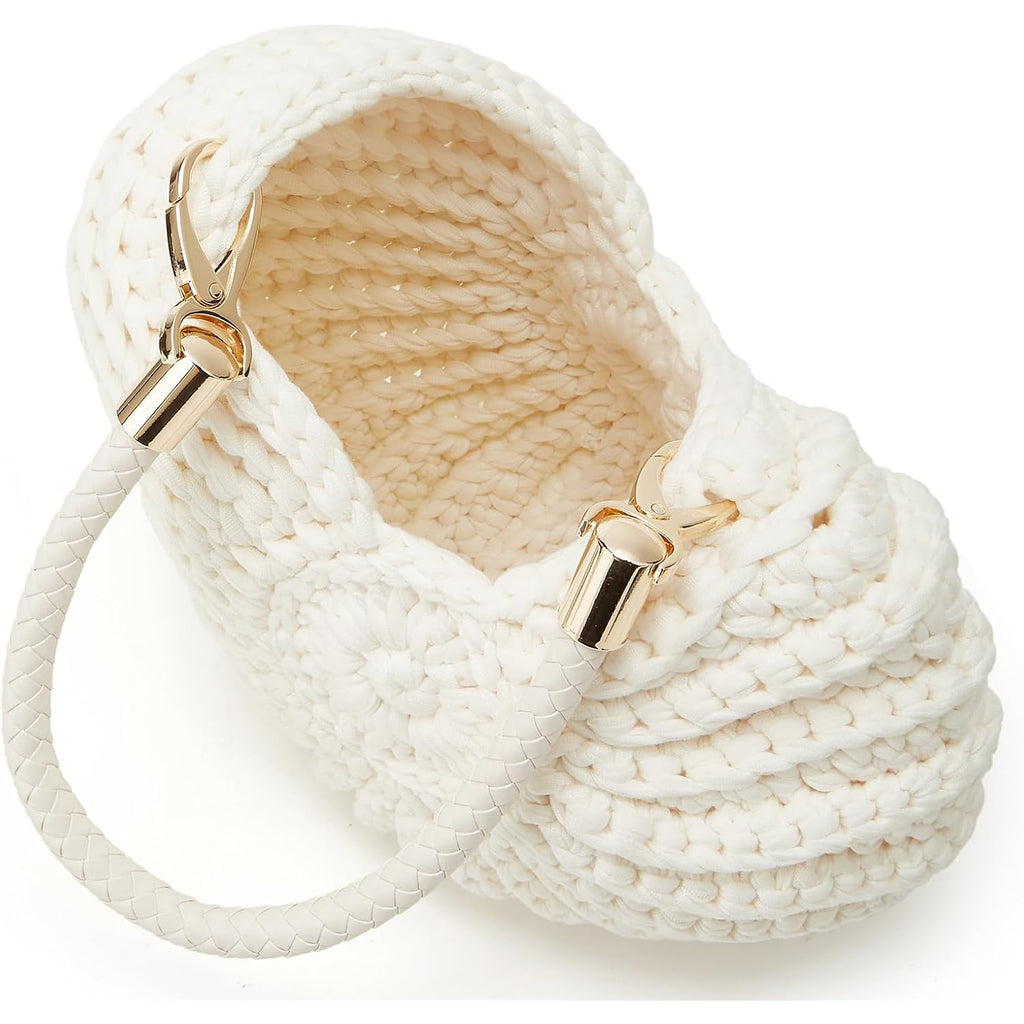 Handmade Crochet Tote Bag Seashell Purse For Women Boho Shell Handbag Crossbody Shoulder Bag Summer Beach Clutch Hobo Handbag