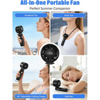 Ai Handheld Fan Turbo, 100-Speed Portable Fan Rechargeable, Mini Fan With 12800 Rpm Strong Airflow, Foldable 4-In-1 Personal Fan For Travel, Camping, Beach & Office, Usb-C & Lightweight & Quiet
