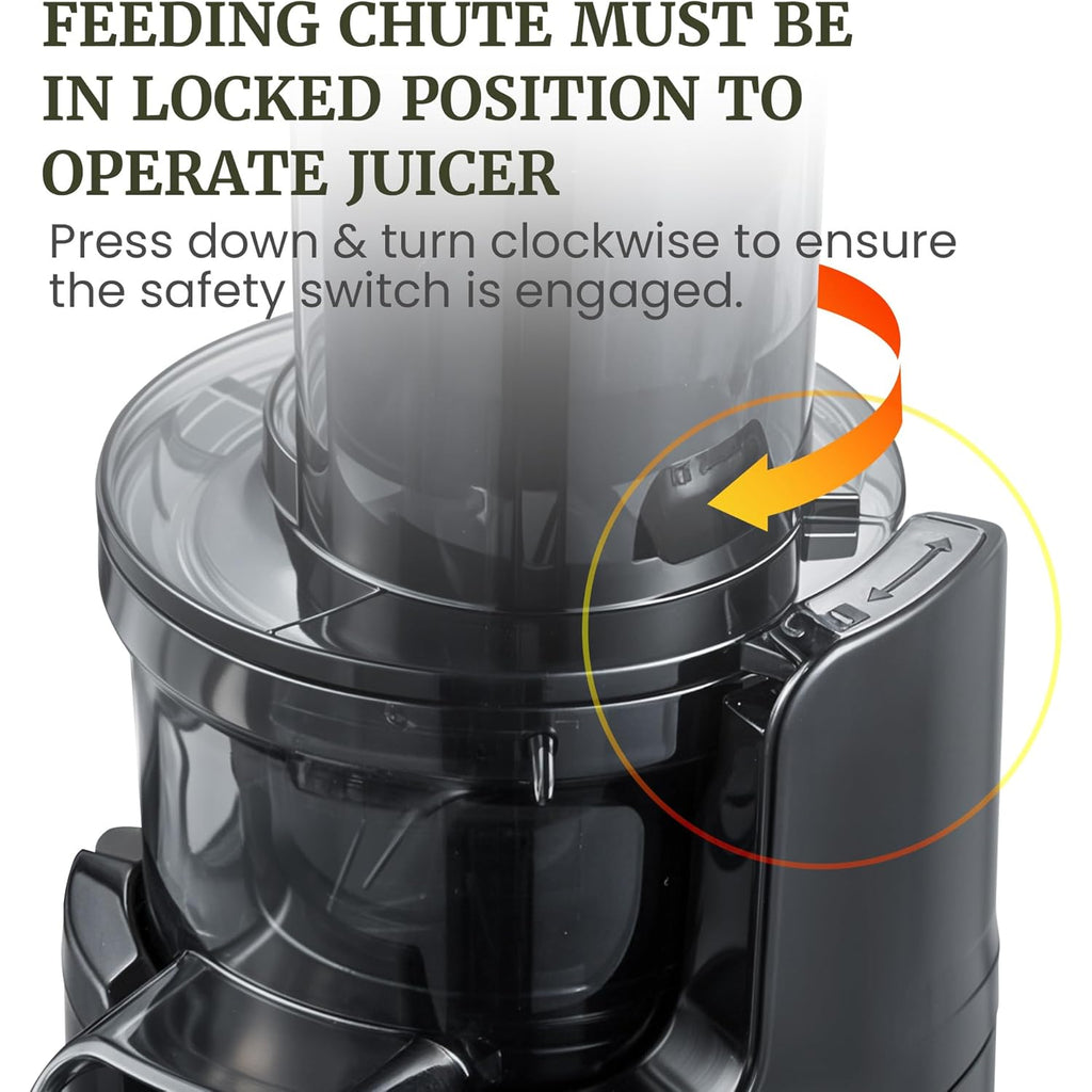 Elite Gourmet EJX600 Mini Compact Small Space-Saving Masticating Slow Juicer Cold Press Juice Extractor, Nutrient and Vitamin Dense, BPA-Free Tritan, Easy to Clean, 16 oz Juice Cup, Charcoal Grey