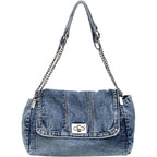 Large Denim Purses For Women Denim Tote Bag Casual Retro Crossbody Lightweight Shoulder Bag Canvas Handbags