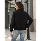 Hotouch Women Casual Jacket Lightweight Long Sleeve Zip Up Coat Trendy Work Clothes With Pockets