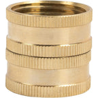 Hourleey Garden Hose Adapter, 3/4 Inch Solid Brass Hose Connectors, 2 Pack Hose Connector With 2 Extra Washers (Female To Female)