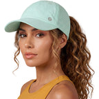 TOP-EX Cooling High Ponytail Everyday Sports Hat for Women, Breathable Comfort Fit for Running Golf Walking, UPF 50+ Foldable Green