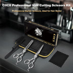 Professional Hair Cutting Scissors Shears Kit, 440C 7 Inch Barber Haircut Scissors Set (Hair Beard Trimming Haircutting Thinning Shears) For Hairdressing Stylist Hairdresser Salon Home