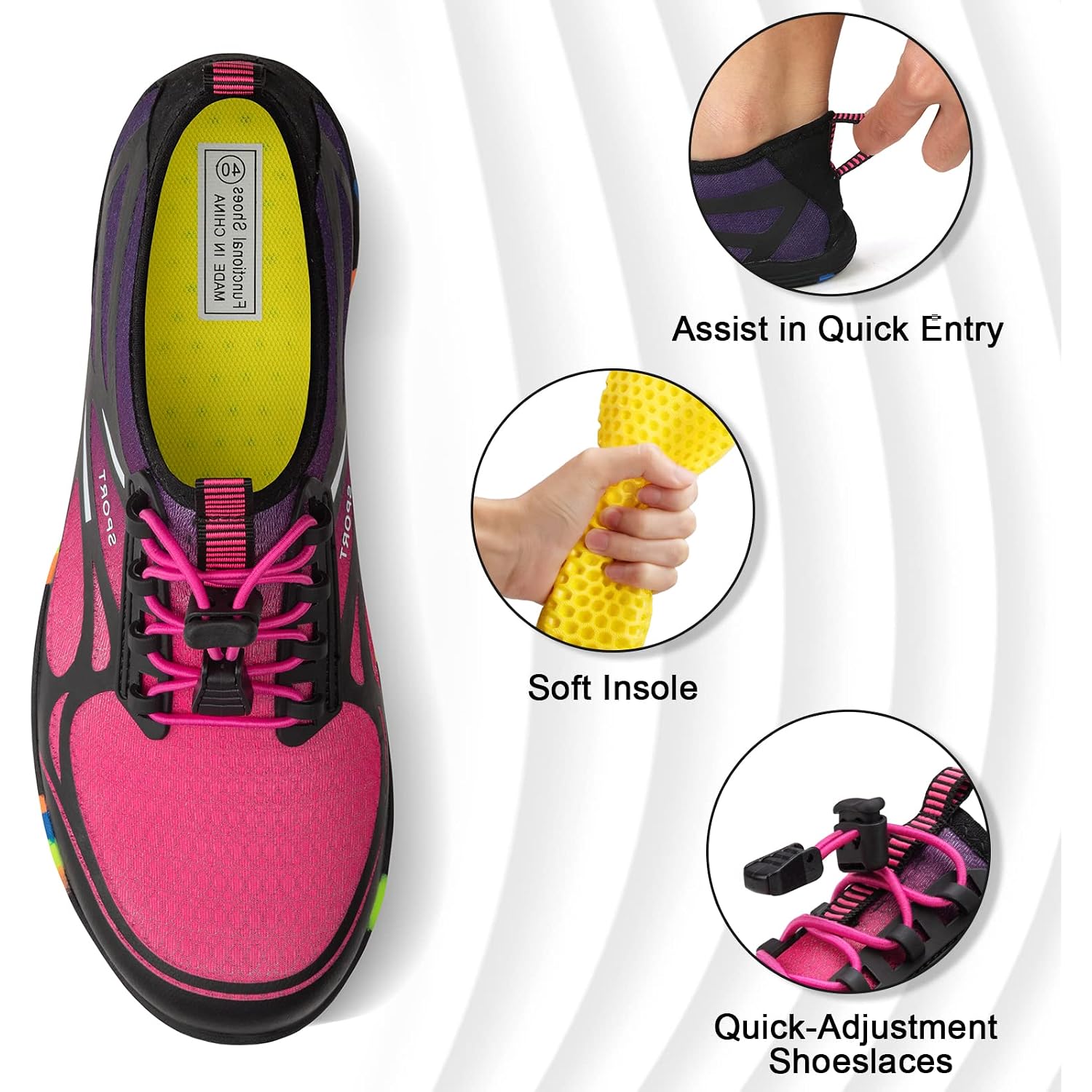 Athmile Water Shoes For Men Women River Shoes Adult Swim Beach Lake Pool Aqua Socks Barefoot Quick Dry For Hiking Surfing Kayaking Cruise Ship Essentials