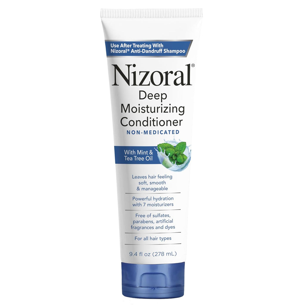 Nizoral Deep Moisturizing Conditioner, 9.4 Oz, Anti-Dandruff Conditioner With Mint & Tea Tree Oil, Sulfate And Paraben Free, No Artificial Fragrance, For All Hair Types