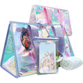 Golffox 2-Piece 26L Iridescent Beach Bag Set - Purple Iridescent Tote Bag With Snap & Pink Tote Bag With Zipper & Waterproof Touchscreen Phone Pouch, Perfect Beach Essentials For Family