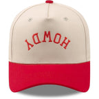 Two-Tone Cotton Baseball Cap with Embroidered Western Sayings - Adjustable Cowboy Style Hat for Men and Women Howdy - Red/Beige