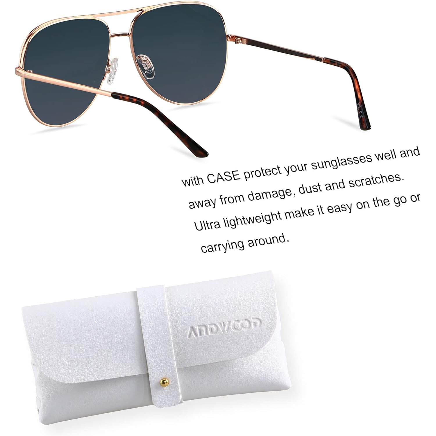 ANDWOOD Oversized Aviator Sunglasses for Women Men Big Large UV Protection Fashion Sun glasses