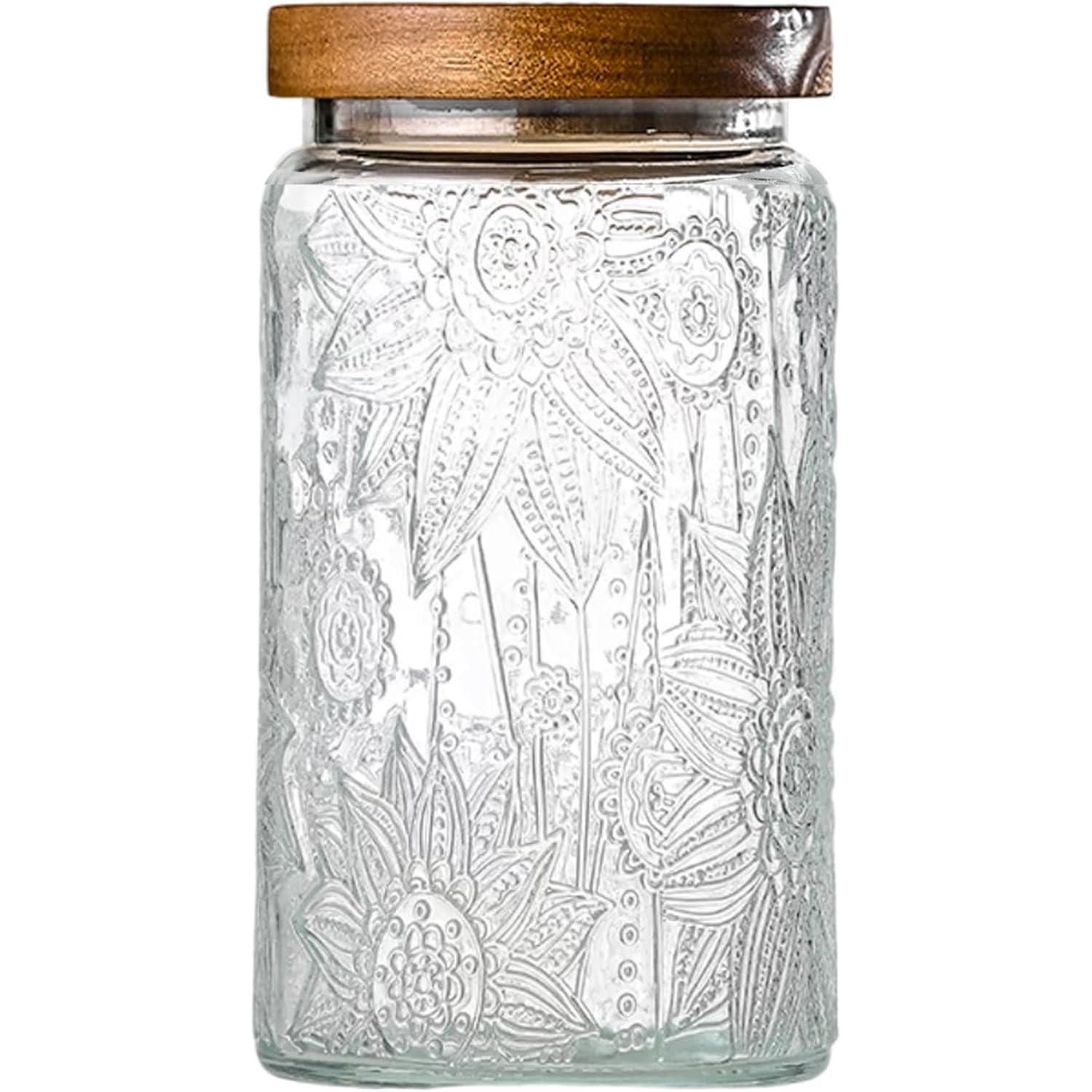 Adodeen 32oz Vintage Glass Jars With Lids, Airtight Food Storage Containers, Kitchen Canisters For Sugar, Coffee, Tea, Spice, Flour, Candy Cookie, Pasta, Cereal, Cute Decorative Jars