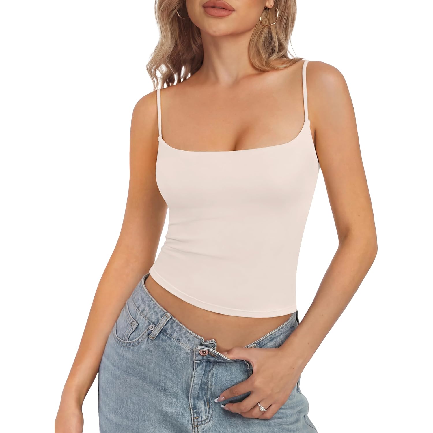 SUUKSESS Women Cotton Double Layer Unpadded Cami Summer Basic Going Out Tops