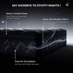 Premium 12 Inch King Mattress - Black Diamond Quilted, Individual Pocket Spring & Memory Foam Top, Cooling & Pressure Relief, Bed In A Box