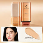 Korean Foundation Stick Foundation For Mature Skin Tint, Buildable Light To Medium Coverage Foundation Makeup Concealer, Dual-Ended With Brush For All Skin - Natural Finish (Natural)
