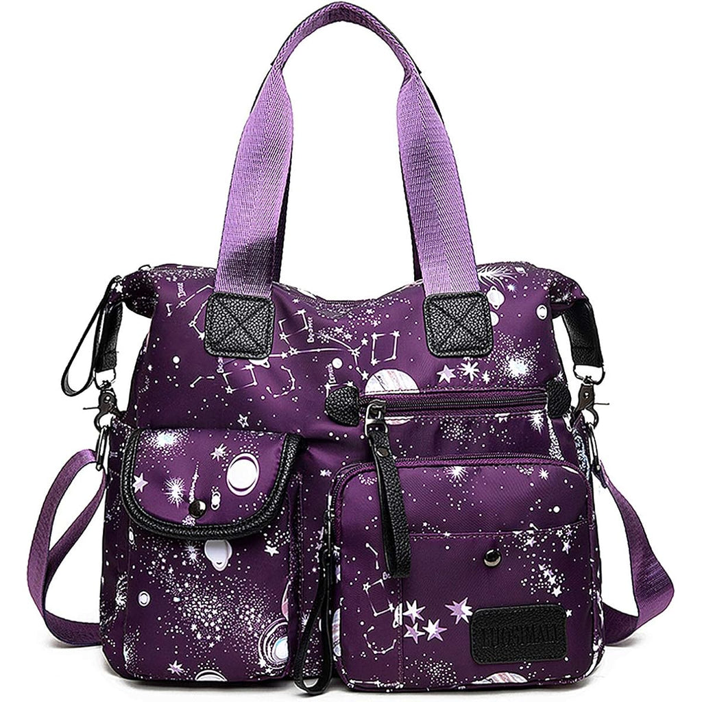 Tote Bag For Women,Multi Pockets Shoulder Handbag,Nurse Bag For Work,Large Cross Body Purse,Fashion Nylon Top Handle Satchel