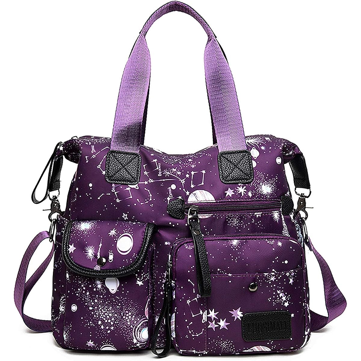Tote Bag For Women,Multi Pockets Shoulder Handbag,Nurse Bag For Work,Large Cross Body Purse,Fashion Nylon Top Handle Satchel