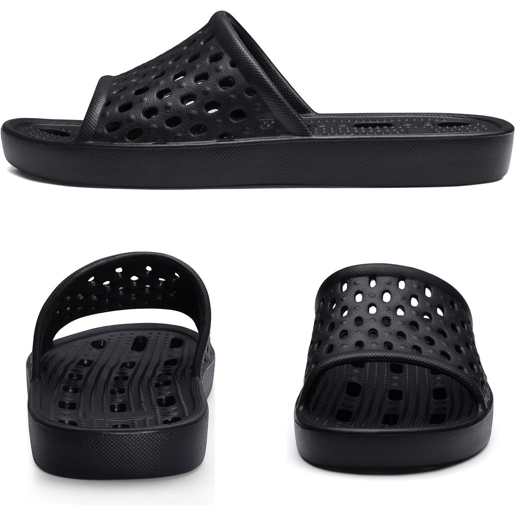 Litfun Shower Shoes For Women Non-Slip Quick Dry Shower Slippers Lightweight Pool Sandals With Drain Holes For College Dorm, Beach, Bathroom & Gym