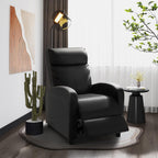Homall Recliner Chair, Recliner Sofa Pu Leather For Adults, Recliners Home Theater Seating With Lumbar Support, Reclining Sofa Chair For Living Room (Black, Leather)