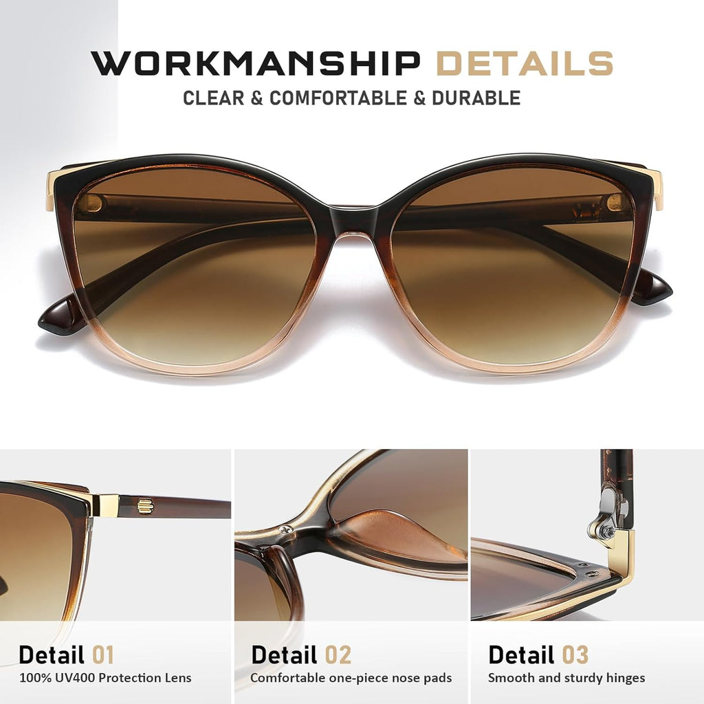 Trendy Cat Eye Sunglasses for Women Fashion Cateye UV400 Protection Glasses CL22017