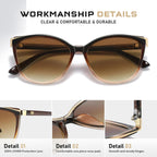 Trendy Cat Eye Sunglasses for Women Fashion Cateye UV400 Protection Glasses CL22017