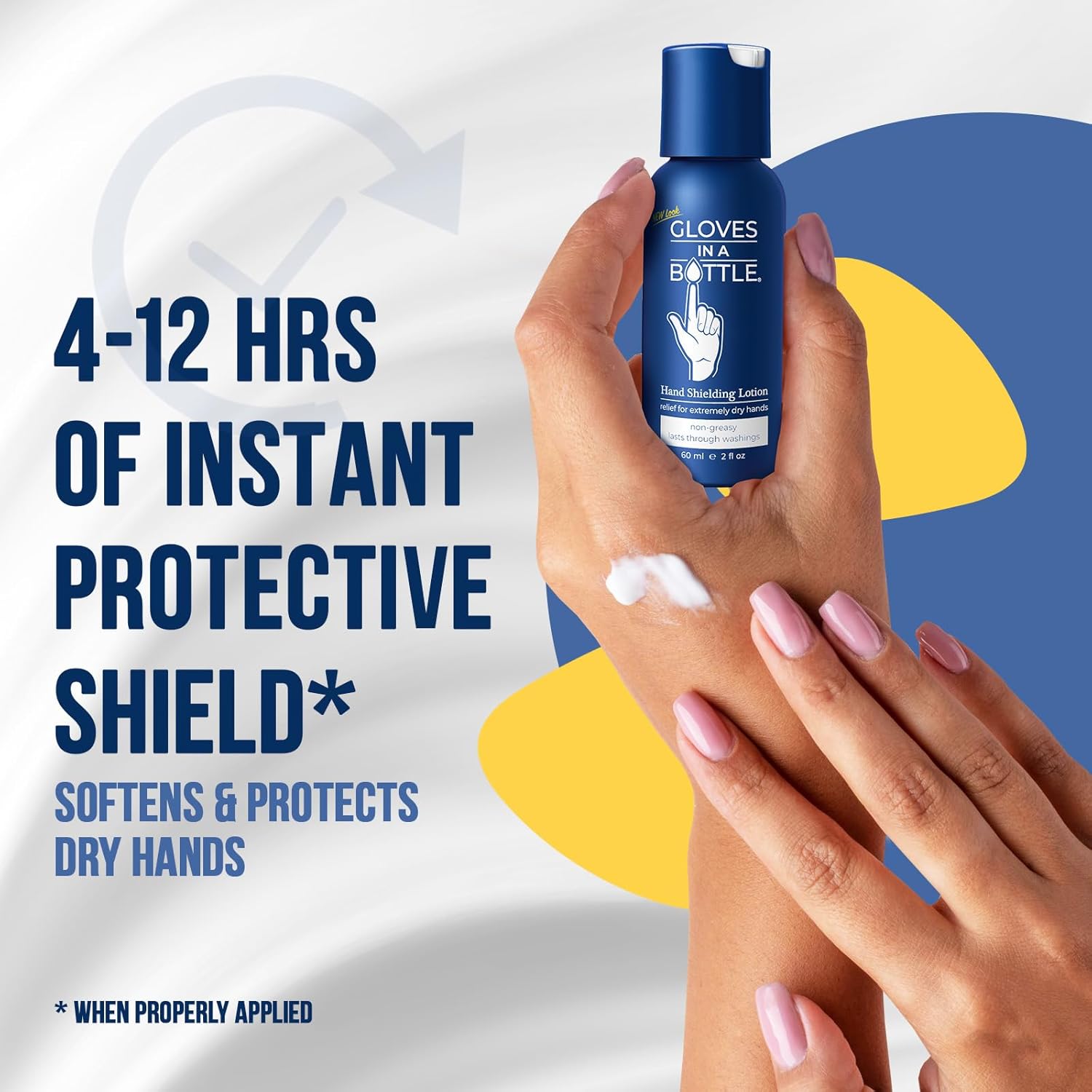 Gloves In A Bottle Shielding Lotion for Nurses – Protective Barrier Hand Lotion for Dry, Cracked Hands | Non-Greasy Moisturizer for Frequent Hand Washing | Travel Size for Healthcare Workers | 2 oz