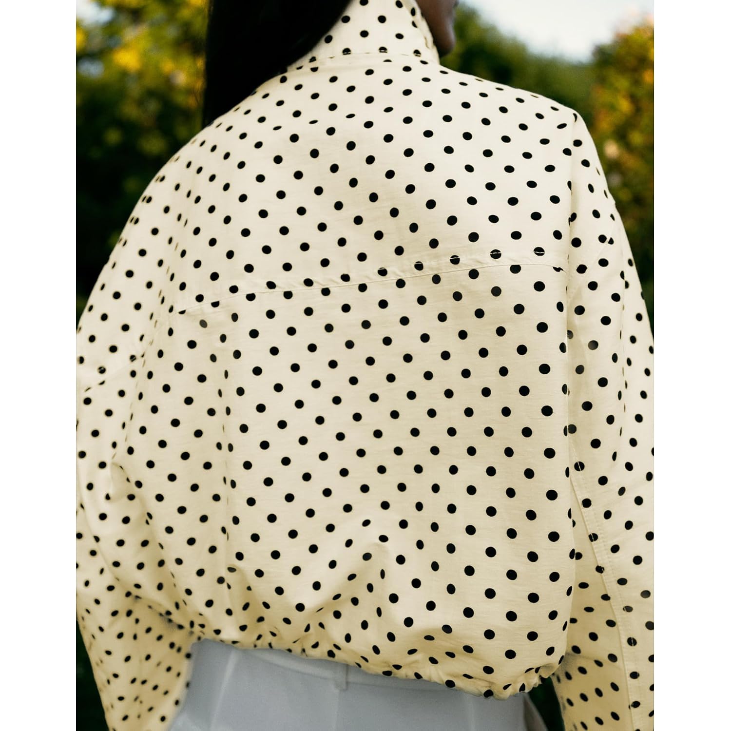 Women Polka Dot Jacket Lightweight Zip Up Coat 2026 Trendy Fall Outfits Cropped Spring Jackets With Pockets