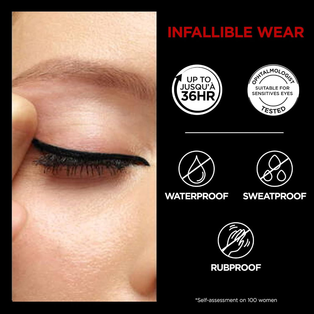 L'Oreal Paris Infallible Grip Mechanical Gel Eyeliner Pencil, Smudge-Resistant, Waterproof Eye Makeup With Up To 36Hr Wear, Brown Denim, 0.01 Oz