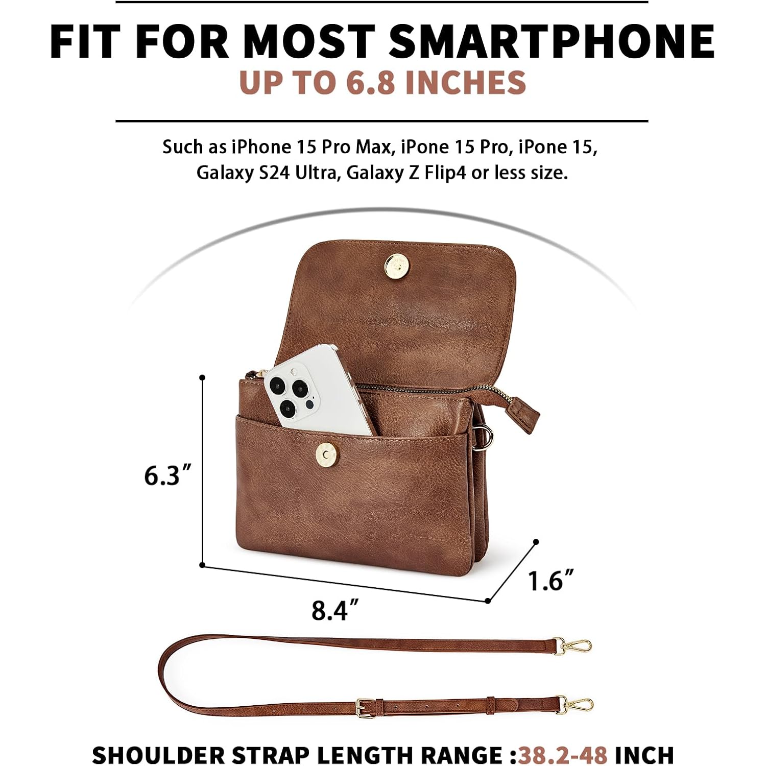 CHOLISS Small Crossbody Bags for Women, Vegan Leather Cell Phone Purse, Mini Travel Purse with Adjustable Strap Womens Gifts